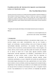 PDF) El problema semiótico del fenómeno de la migración: una mirada desde  Lotman y la filosofía de la cultura