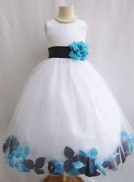 Black And Teal Wedding Dresses White Black Turquoise Blue Baby Toddler Wedding Pageant Party Flower Girl Dress 24 7 Flower Girl Dresses Wedding Flower Girl Dresses White Flower Girl Dresses