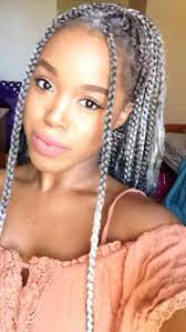 Silver Grey Box Braids Girls Braids Braids With Weave Braids