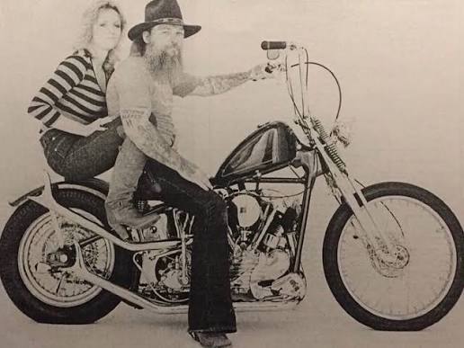 Seventies, Satan's Slave member Darrell from a Easyriders Magazine shoot.  Darrell was in Folsom Prison with Slave Lewie. Upon their release they both  returned to SFV. Darrell started coming around; it wasn't