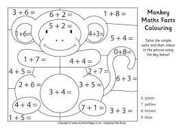 You'll find a growing set of holiday and seasonal themed pages that i'll be adding to over time. Monkey Maths Facts Colouring Page Math Coloring Worksheets Math Coloring Math Facts