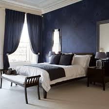 How to decorate with navy blue + the best navy paint colors. Bedroom Curtains For Dark Blue Walls Trendecors