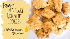 Masa tak raya pun buat jugak. Resepi Cornflake Crunchy Cookies Simple Sedap Sukatan Cawan Tanpa Mixer Youtube