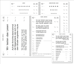 Radner Reading Charts As Exemplified By The German Version