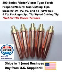 Propane Natural Gas Cutting Tip 1 Gpn 0 1 2 3 4 For Victor Type Torch 5tips 2pc