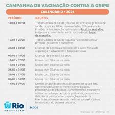 O calendário de vacinação é divulgado anualmente pelo ministério da saúde, é importante que toda a população se mobilize para evitar surtos de doenças que já estão erradicadas no país a muitos anos. Saude Divulga Calendario Inicial Da Campanha De Vacinacao Contra A Gripe Prefeitura Da Cidade Do Rio De Janeiro Prefeitura Rio