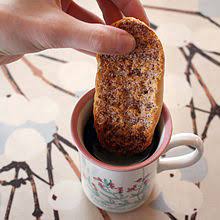 It's a rustic bread made completely with barley flour. Rusk Wikipedia