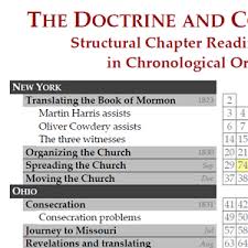 structural chapter reading chart the doctrine and covenants