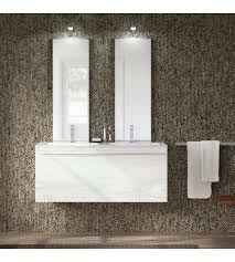 Il lavello viene fornito senza foro per rubinetteria, ed è predisposto per un foro tra le due vasche. Mobile Bagno Sospeso 120 Cm Hafro Geromin Change 47 Doppio L