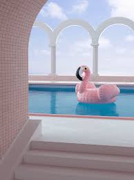 Flamingo Pool A Pastel Scenic 3d Render By Simon Kampfer Hidden Places Architecture Pastel Aesthetic