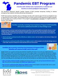 Limited food purchasing power contributes to hunger and malnutrition. Pandemic Ebt Program