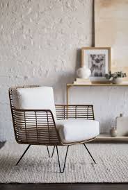Palecek Hermosa Lounge Chair Black Metal Frame Wrapped With Natural Rattan Peel Chai Industrial Dining Chairs Outdoor Chaise Lounge Chair Dining Table Chairs