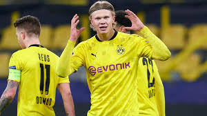 The striker's first goal was a tap in from a marco reus cutback but his second was a retaken penalty after his first. Haaland Becomes Quickest To Score 20 Champions League Goals