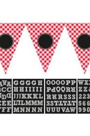 Personalisierbare Wimpel Girlande Sommerliches Karomuster 125 Tlg Partydeko Sticker Selbst Gestalten Girlanden