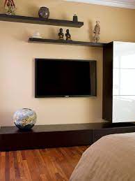 Floating Shelves Around Flat Screen Tv Design Pictures Remodel Decor And Ideas Page 41 Bedroom Tv Wall Mounted Tv Ideas Bedroom Tv In Bedroom