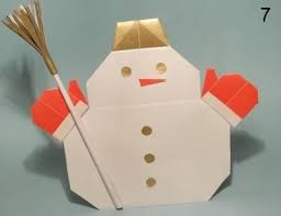 Children Creativity Ornaments At Christmas Modular Origami Snowman Origami Snowman Origami Xmas Kids Origami