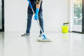 Young Housekeeper Cleaning Floor Mobbing Holding Mop And Plastic Stock Aff Cleaning Floor Young Housekeeper Ad I 2020 Golvrengoring