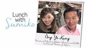 Ong ye kung mp (15 kasım 1969 doğumlu)12 bir singapurlu politikacı. Lunch With Sumiko Ong Ye Kung On New Ministers Collective Ambition For Singapore Singapore News Top Stories The Straits Times
