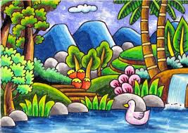 Super simpel menggambar pantai untuk anak belajar menggambar. Gambar Pemandangan Yg Mudah Ditiru Literatur