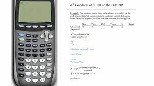Goodness Of Fit Test Chi Square Test Ti 83 Ti 84 Youtube