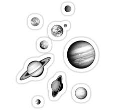 Black And White Redbubble Stickers Black And White Solar System Sticker By Thejoyker1986 In 2020 Black And White Stickers Black Stickers Aesthetic Stickers