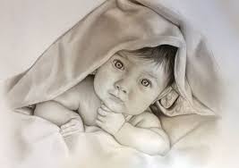 Pencil drawing of a baby. Baby Pencil Drawing By Alan Image