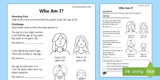 2014, германия, драмы, триллеры, зарубежные. Who Am I Worksheet Logical Thinking Maths Resource