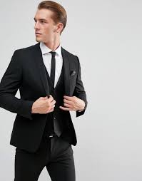 Asos Skinny Suit Jacket In Black Black Skinny Fit Suits Skinny Suits Mens Suit Jacket