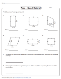 Unit 7 polygons and quadrilaterals worksheet answers. Area Of Quadrilaterals Worksheets