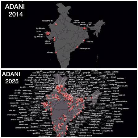 Where Adani was in 2014. Where Adani is in 2026. It increasingly looks like  the Modi government handed over the entire country to him.