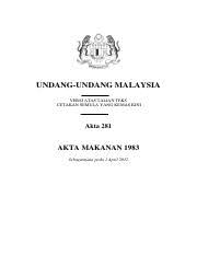 Among them are family problems, promiscuity, substance abuse and abortion. Akta Makanan 1983 Act 281 Pdf Undang Undang Malaysia Versi Atas Talian Teks Cetakan Semula Yang Kemas Kini Akta 281 Akta Makanan 1983 Sebagaimana Course Hero