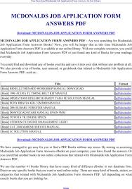An application letter is a standalone document you submit to a potential employer to express your interest in an open position. Download Mcdonalds Job Application Form For Free Formtemplate