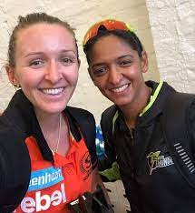 All times, thank god. model stitched on 30 ct. India S T20i Skipper Harmanpreet Kaur With Kate Cross During Wbbl Cricket Latest Cricket News Women