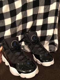 Jordan 6 Rings Black And Blue Like New Air Jordan 6 Rings Black And Blue 6 5 Y Air Jordans Air Jordan Shoes Sneakers