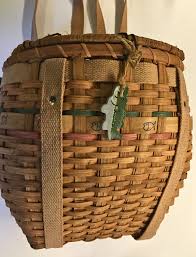 8% coupon applied at checkout save 8% with coupon. Vintage Woven Wicker Willow Rattan Fishing Basket Fishing Creel With Canvas Backpack Straps Fishing Basket Basket Weaving Basket