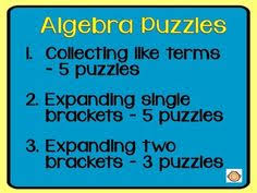Expanding Brackets And Collecting Like Terms Algebra Puzzles Like Terms Primary Teachers Resources Higher Order Thinking Skills