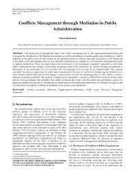 To assist you in reaching a decision, i have attached to this letter: Pdf Conflicts Management Through Mediation In Public Administration Maria Rammata Academia Edu