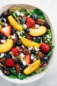 Summer Fruit Salad With Peach Dressing Jessica Gavin Recipe Summer Salads With Fruit Fruit Salad Recipes Peach Salad