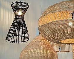 Hat Shape Bamboo And Wood Pendant Lamp Ceiling Lamp Hanging Lamp Lamp Set Bamboo And Wood Modern Lighting Lighting Home In 2020 Bamboo Lamp Wood Pendant Lamps Diy Lamp Shade