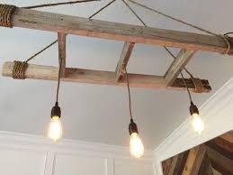 Rustic Chandelier From Reclaimed Wood Ladder Light By Woodyrustics Hanging Bedroom Lights Rustic Light Fixtures Hanging Ladder