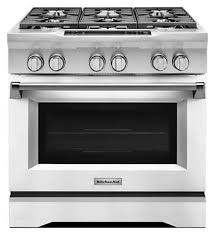 Imperial White 36 6 Burner Dual Fuel Freestanding Range Commercial Style Kdrs467vmw Kitchenaid Dual Fuel Ranges Kitchen Aid Convection Range