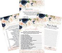 Nov 30, 2012 · celebrity wedding trivia: Amazon Com Blushing Bridal Shower Game Card Bundle 25 Guest Pack Includes Word Scramble Guess The Cake Wedding Name Famous Couples Trivia For Engagement Rehearsal Reception 5x7 Size Country Floral Home