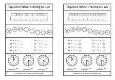 Tagliches Mathe Training Bis 100 Mathe Ubung Kostenlos Arbeitsblatt Dyskalkulie Kinder Eltern Schule Unterricht Mathe Mathematikunterricht Mathe Test