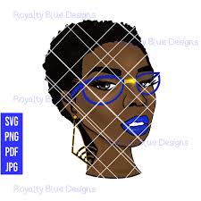 Rissasvg Png Pdf Black Woman Short Afro Twa Glasses - Etsy New Zealand