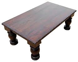 If you want it to look vintage, distressed and like it's been in a war zone then beat up the wood and 4x4s. Vallecito Country Style Rustic Solid Wood Large Coffee Table Traditional Coffee Tables By Sierra Living Concepts