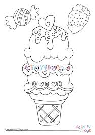 Seemly, only some people dislike eating ice cream. Sweet Ice Cream Sundae Colouring Page