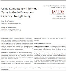 Using Competency-Informed Tasks to Guide Evaluation Capacity Strengthening 