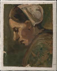 Sold at Auction: Vincent van Gogh, VAN GOGH (Vincent). "Tête de paysanne"  (1885).