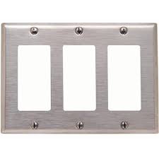 3 Gang Decora Gfci Device Decora Wall Plate Device Mount Stainless S Leviton
