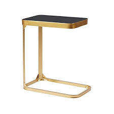 Xiaomei Bedside Table Wrought Iron Sofa Side Table Tempered Glass Table Easy To Care Gold Black 505530cm Side Table Small Coffee Table Glass Coffee Table